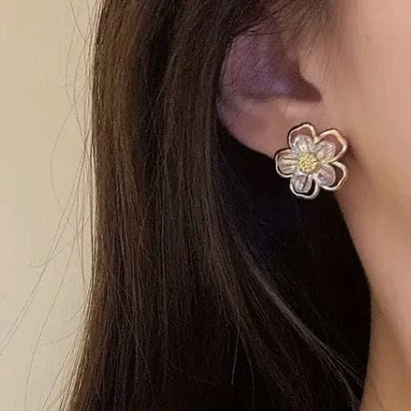 Korean Earrings For Women Flower studs
