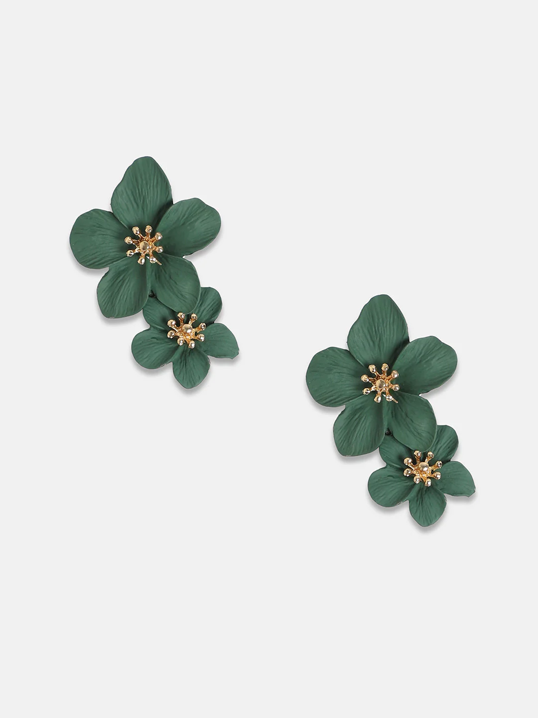 Green Earrings Set for Women – Studs, Hoops & Dangle Earrings in Gold & Silver Tone – Fashion Jewelry Gift Set for Girls & Women
