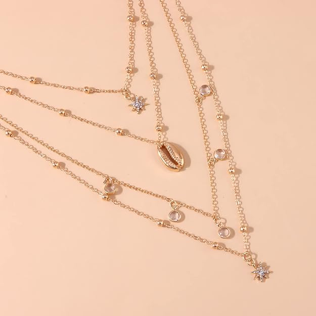 Pendant Chain for Women – Multi Chain & Dangle Chain in Gold & Silver Tone – Fashion Jewelry Gift Set for Girls & Women