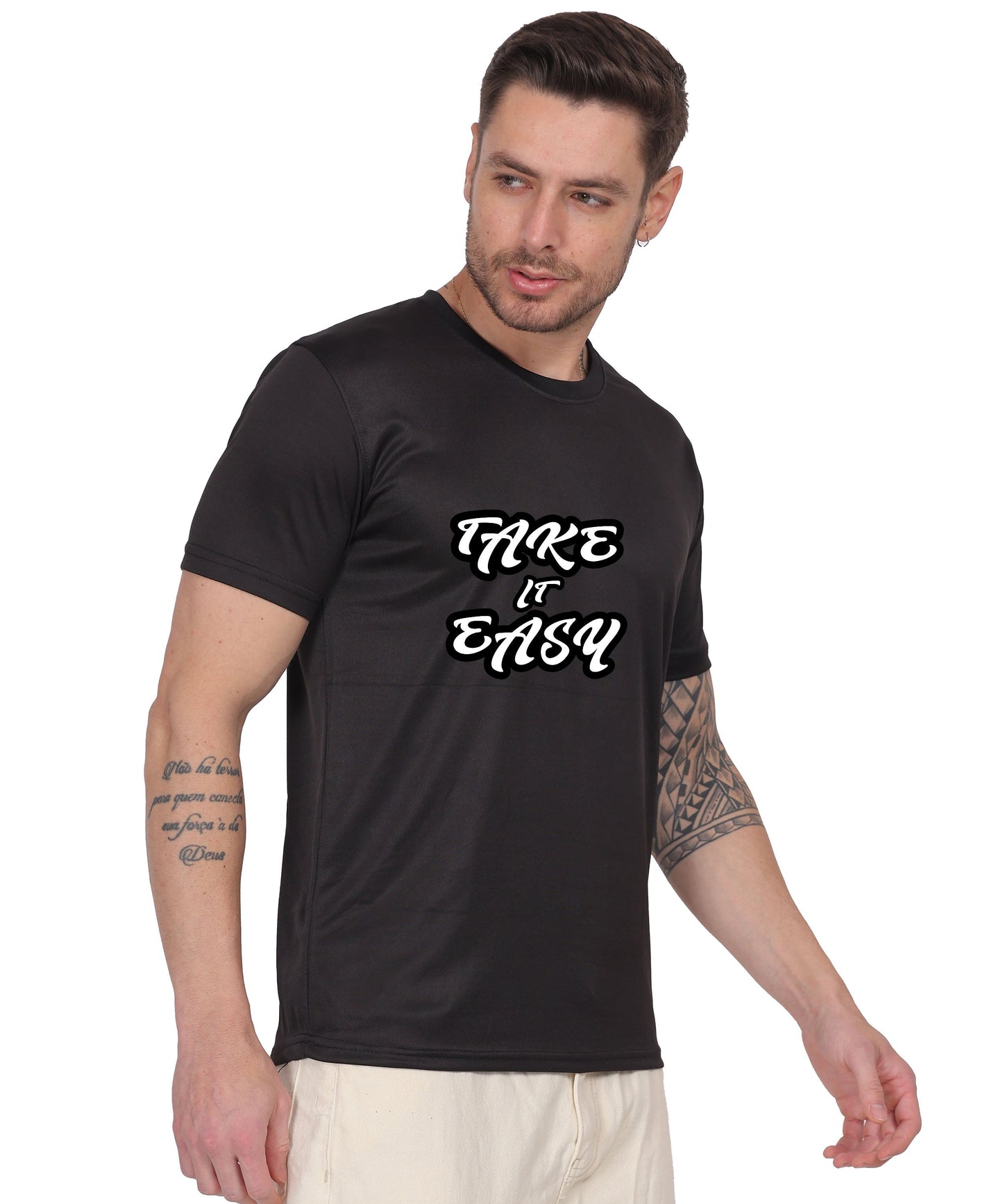 Generic Military Quote T-Shirt, Black Cotton, Short Sleeve, Regular Fit, Graphic Print, Crew Neck
