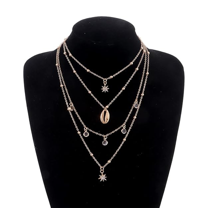 Pendant Chain for Women – Multi Chain & Dangle Chain in Gold & Silver Tone – Fashion Jewelry Gift Set for Girls & Women