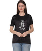 Cotton T-Shirt with Snake Design Graphic Print, Round Neck, Short Sleeve, Casual Wear