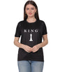 Chess King Graphic Print T-Shirt, Cotton, Round Neck, Short Sleeve, Regular Fit, Casual Wear