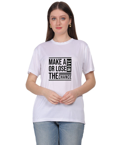 Motivational Graphic T-Shirt, Cotton Blend, Short Sleeve, Regular Fit, Make A Move Design