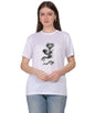 Cotton T-Shirt with Snake Design Graphic Print, Round Neck, Short Sleeve, Casual Wear