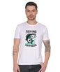 Generic Fishing Happiness Graphic T-Shirt, Black Cotton, Short Sleeve, Regular Fit, Crew Neck